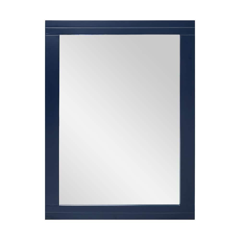 Home Decorators Collection Sturgess 24 in W x 32 in H Rectangular Navy Blue Wood Framed Surface Mount Medicine Cabinet with Mirror