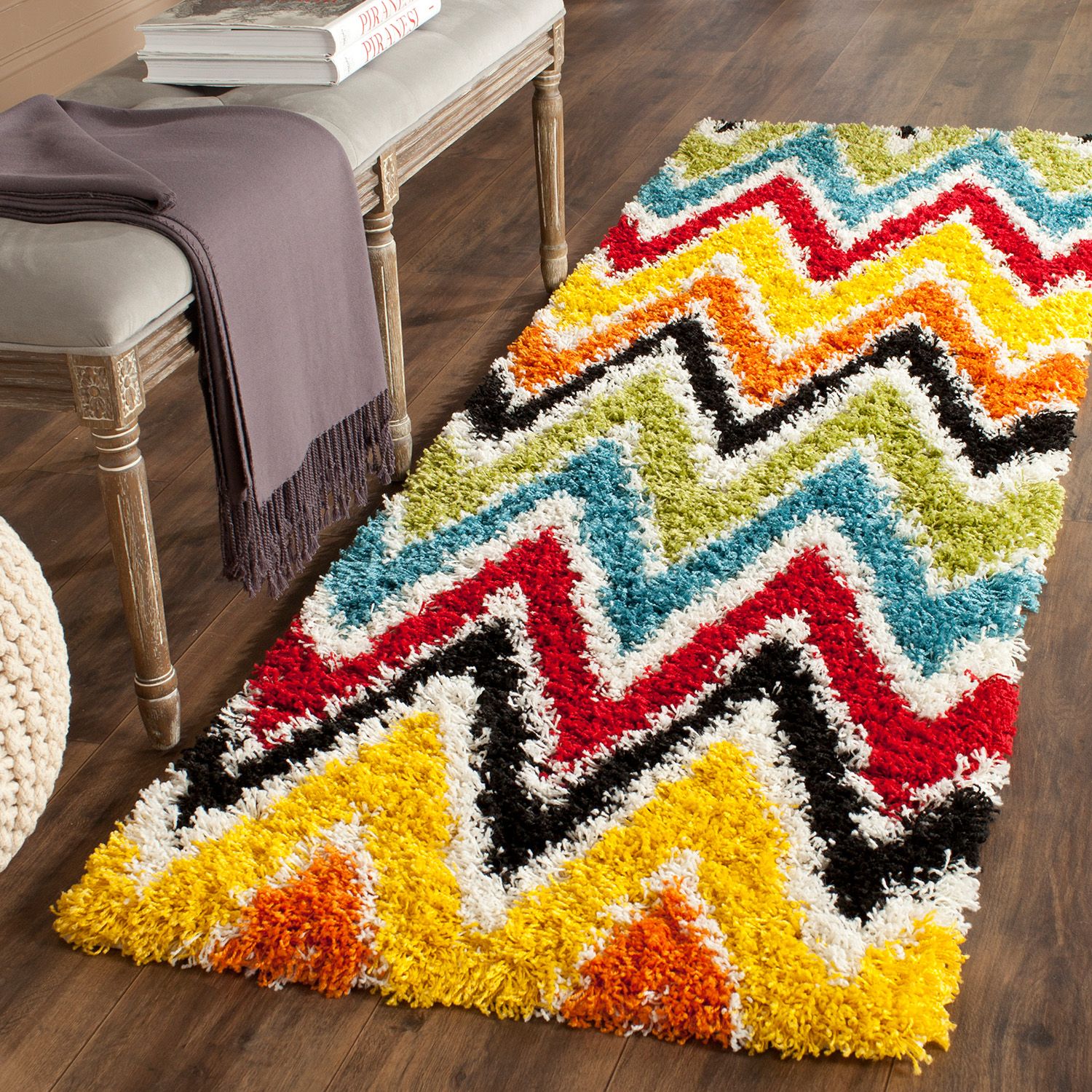 Safavieh Kids Psychedelic Chevron Shag Rug