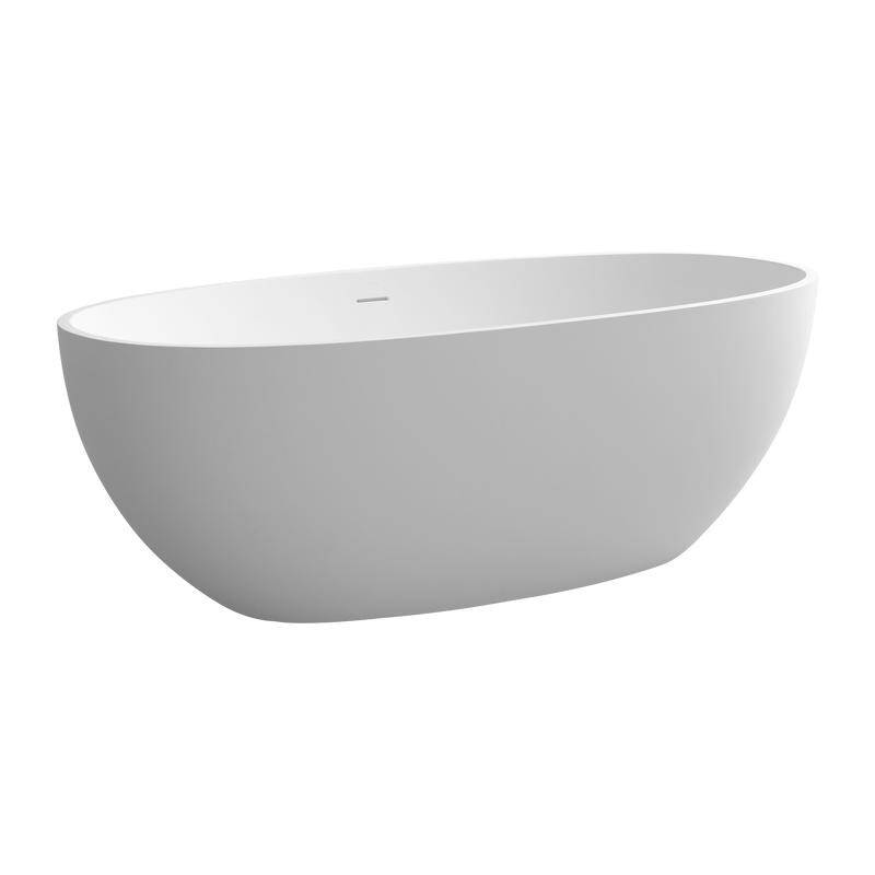 Alvana 61'' x 29.5'' Freestanding Soaking Solid Surface Bathtub