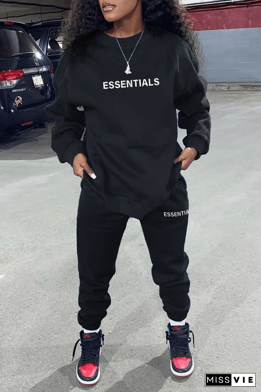 Loose Long Sleeve Sweatshirt Joggers Pants Tracksuit