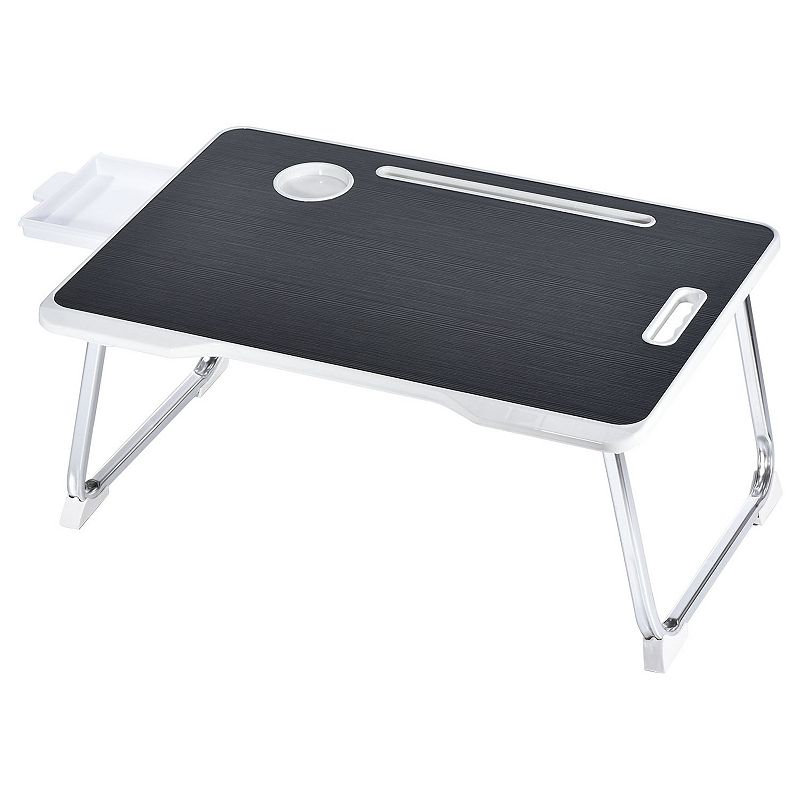 Foldable Laptop Bed Desk Table with Notebook Stand Drawer Cup Holder