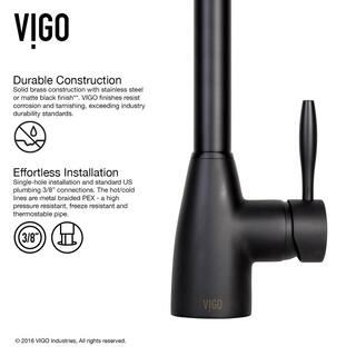 VIGO Graham Single Handle Pull-Down Sprayer Kitchen Faucet in Matte Black VG02014MB