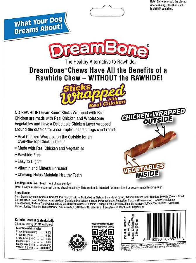 DreamBone Large Chicken Wrapped Stick Dog Treat