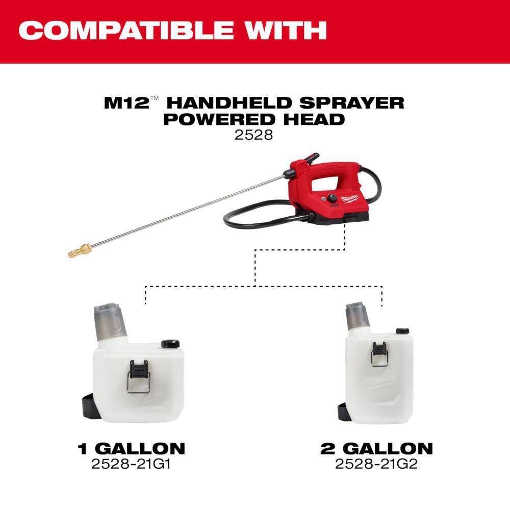 MW M12 12-Volt 2 Gal. Lithium-Ion Cordless Handheld Sprayer Kit and M12 FUEL 8 in. Hedge Trimmer Combo Kit 2528-21G2-2533-21