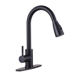 IVIGA Single Handle Pull Out Sprayer Kitchen Faucet Included Deckplate in Oil Rubbed Bronze VSK03RB