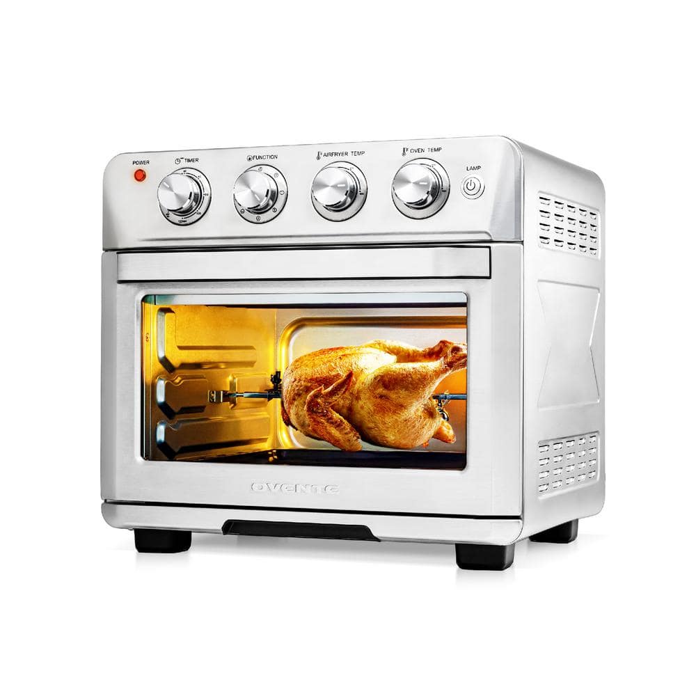 OVENTE 1700-Watt Stainless Steel Countertop Multi-Function Air Fryer Rotisserie Convection Oven and Dehydrator OFM2025BR