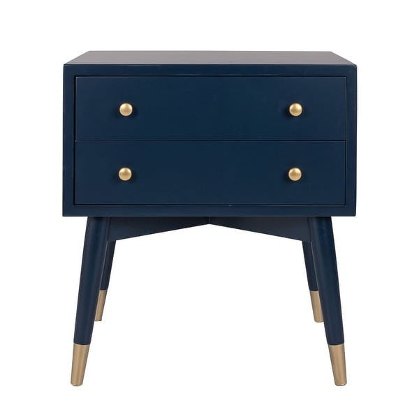 East at Main 2 Drawer Side Table with Gold Accents