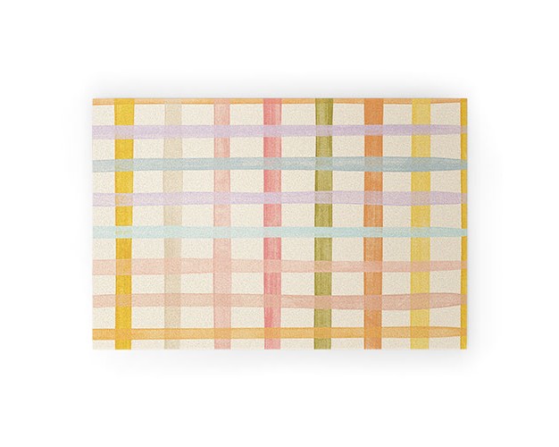 Gigi Rosado Pastel Plaid I Welcome Mat Deny Designs