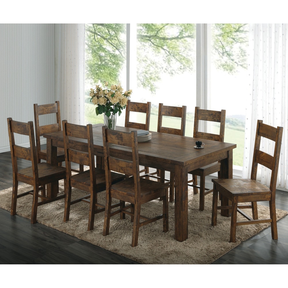 Coaster Furniture Coleman Rustic Golden Brown 7 piece Dining Room Set