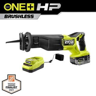 RYOBI ONE+ HP 18V Brushless Cordless Reciprocating Saw Kit with 4.0 Ah HIGH PERFORMANCE Battery and Charger PBLRS01K1