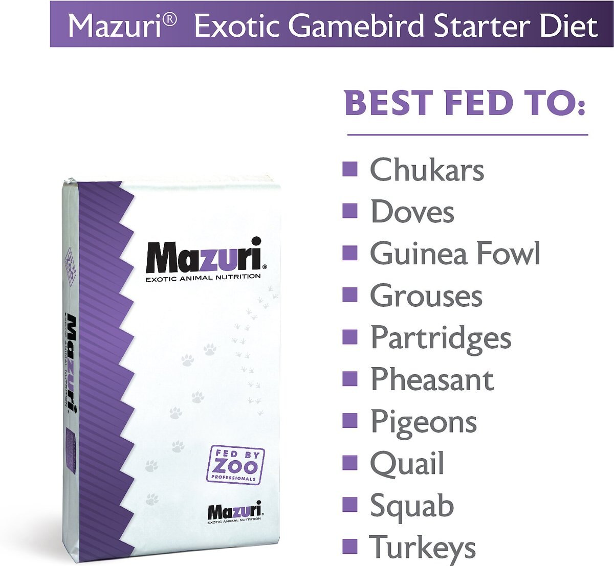 Mazuri Exotic Gamebird Starter Food， 25-lb box