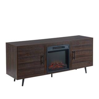 EDYO LIVING 60 in. Rustic Farmhouse Electric Fireplace TV Stand in Espresso WMTVS017EXPF018