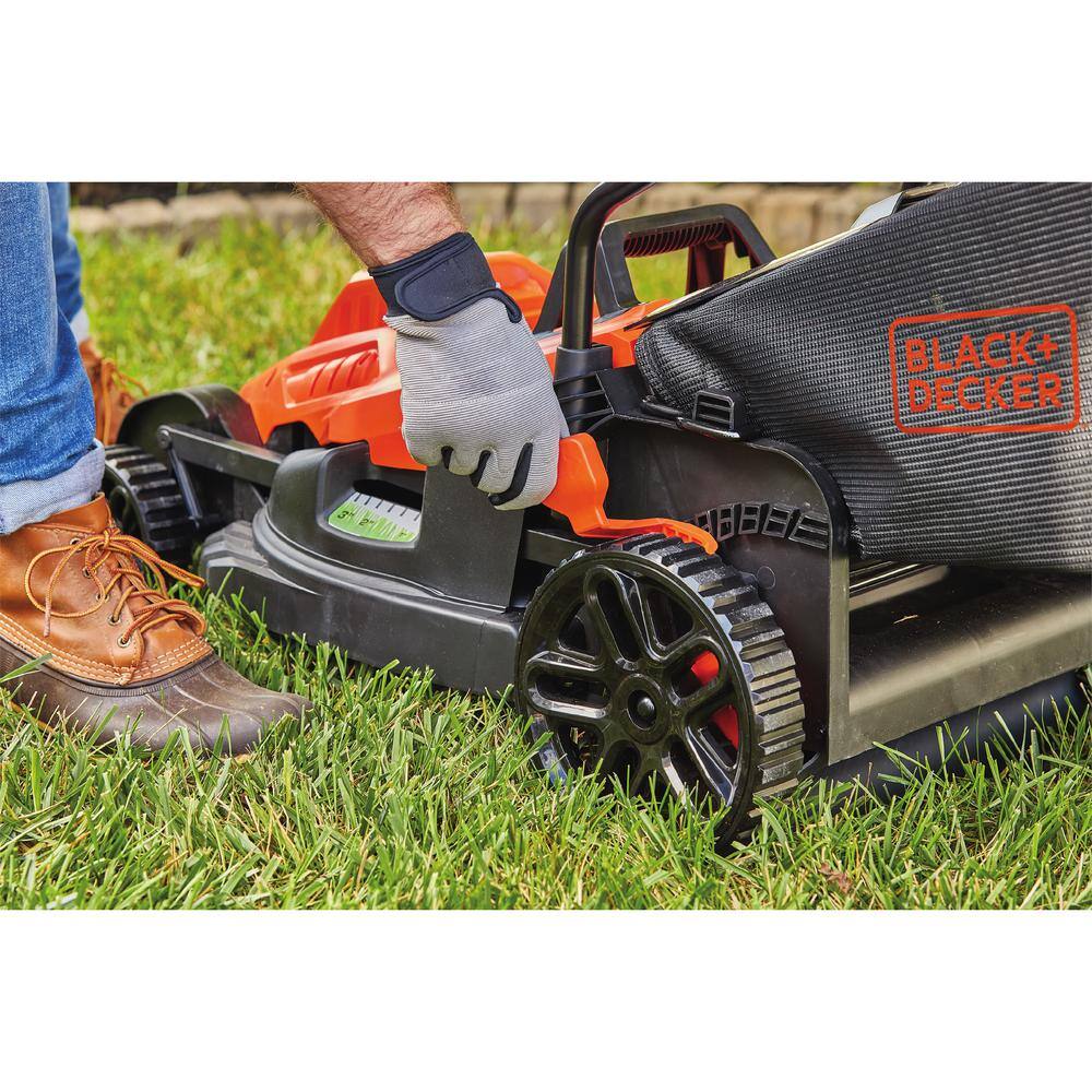 BLACK+DECKER 15 in. 10 AMP Corded Electric Walk Behind Push Lawn Mower BEMW472BH