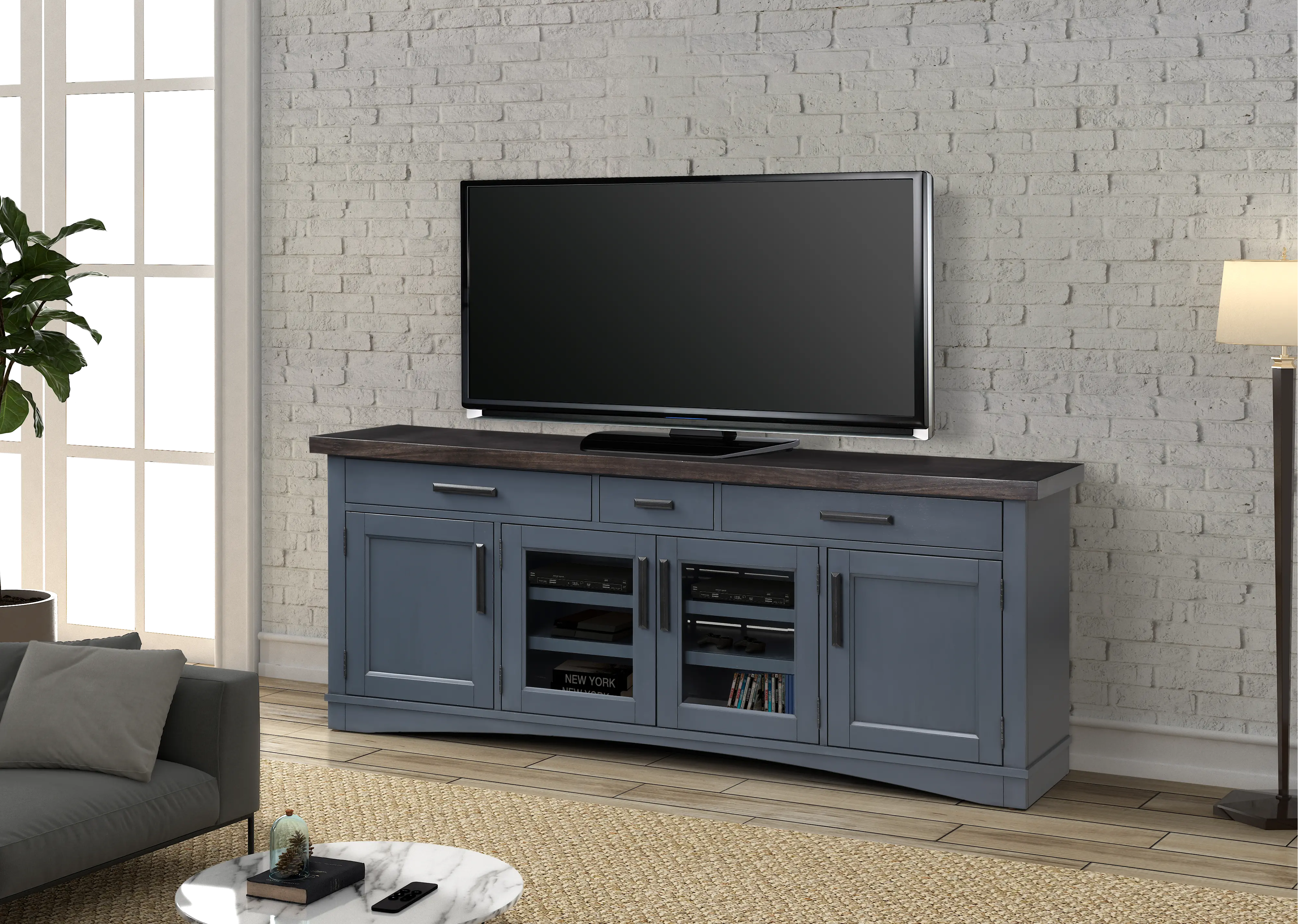 Amy Denim Blue 76 TV Stand