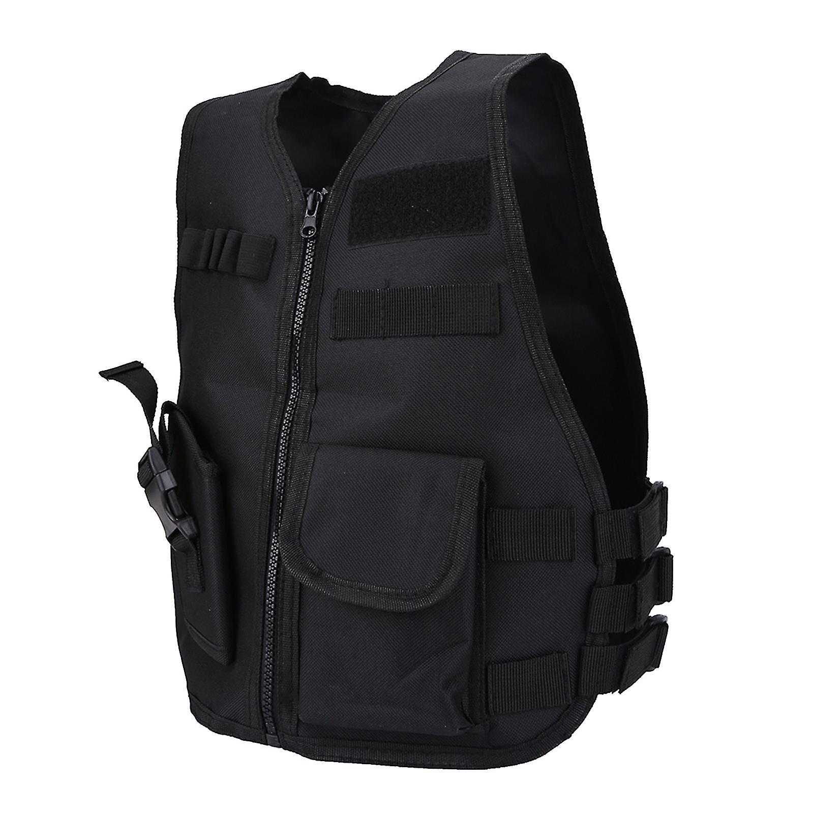 Breathable Children Kids Vest Protective Waistcoat For Outdoor Hunting Combat Games Black S