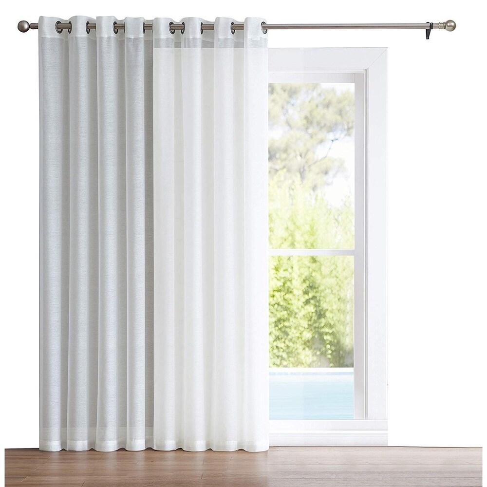 Home   Linens One Panel Extra Wide Sheer Voile Patio Door Grommet Curtain Panel for Sliding Doors   100\