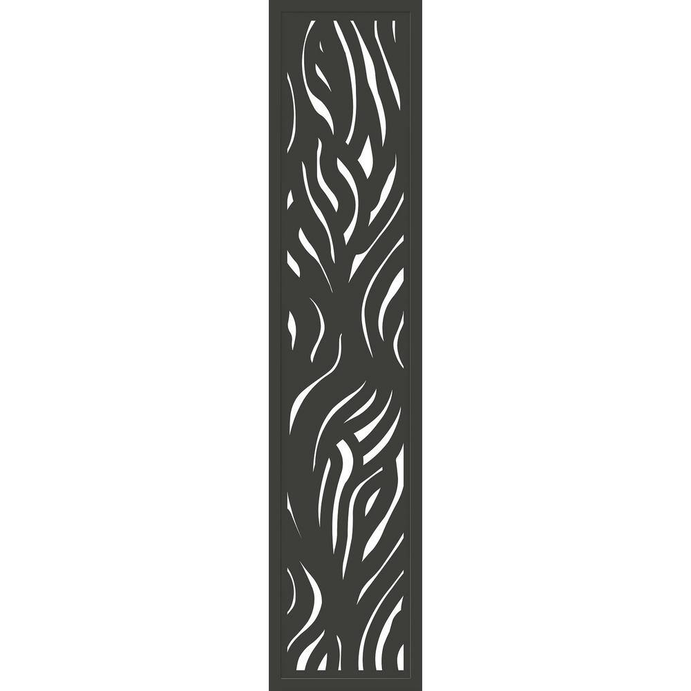 Modinex 72 in. x 16 in. Charcoal Stream WPC Framed Decorative Fence Extension and Wall Decor (2-Pack) USAMOD-3CFT