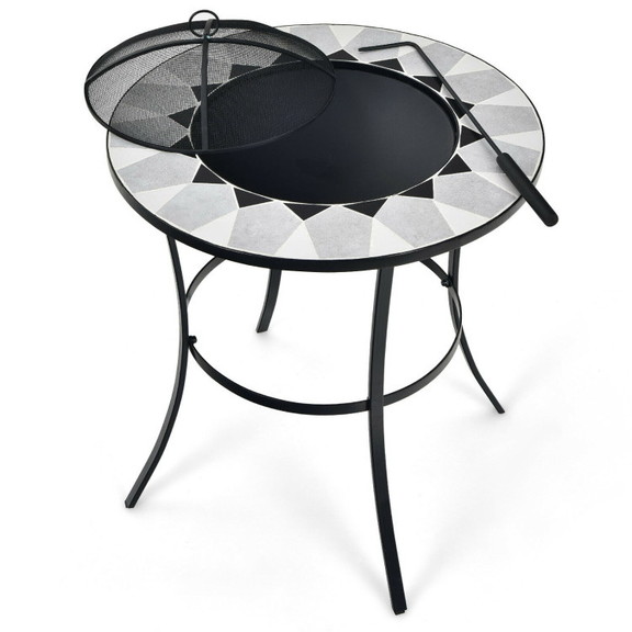 Costway 17436890 23.5 Inches Round Fire Pit Table ...