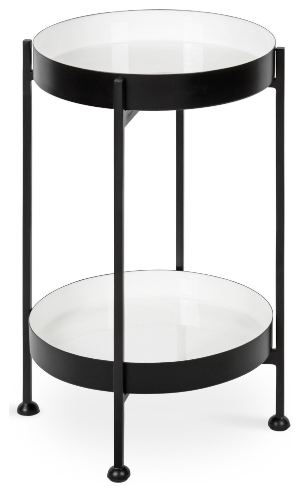 Nira Two Tiered Metal Side Table   Contemporary   Side Tables And End Tables   by Uniek Inc.  Houzz