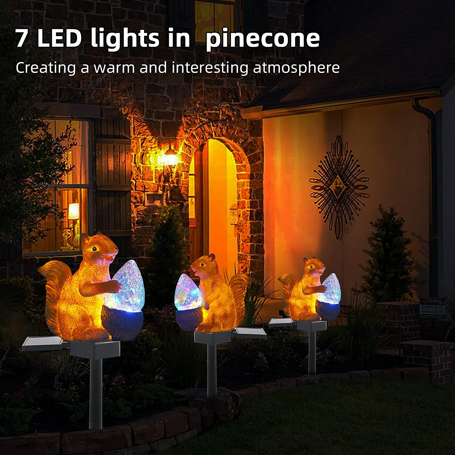 Outdoor Solar Squirrel Modeling Light LED Garden Resin Ground Plug Light Waterproof Lawn Landscape Light