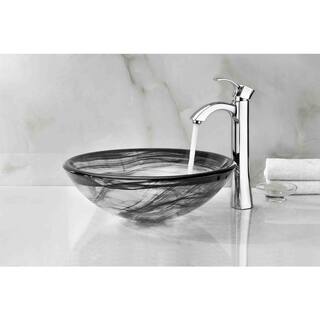 ANZZI Mezzo Series Vessel Sink with Pop-Up Drain in Slumber Wisp LS-AZ054