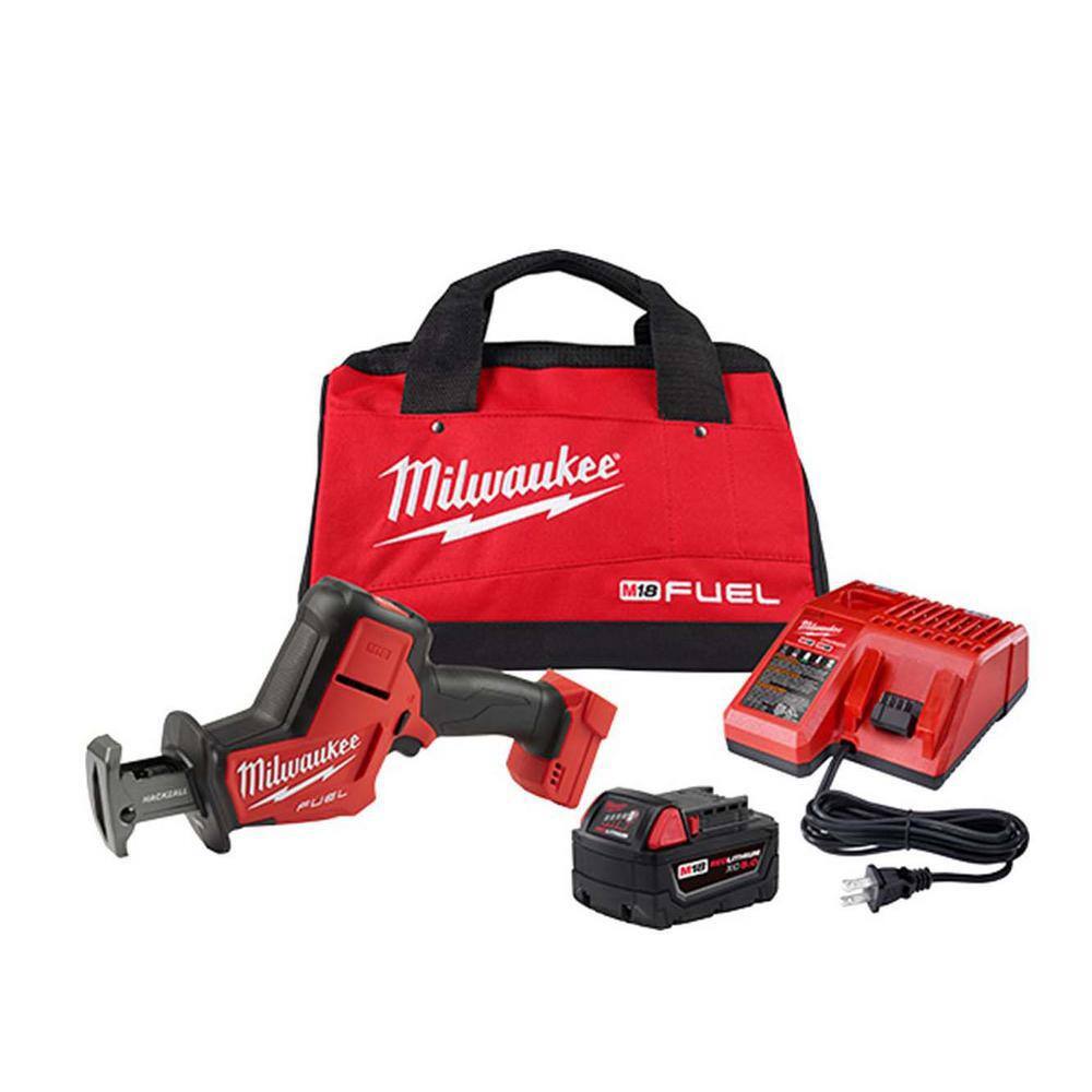 MW M18 FUEL 18V Lithium-Ion Brushless Cordless HACKZALL Reciprocating Saw Kit W(1) 5.0Ah Batteries Charger  Tool Bag 2719-21