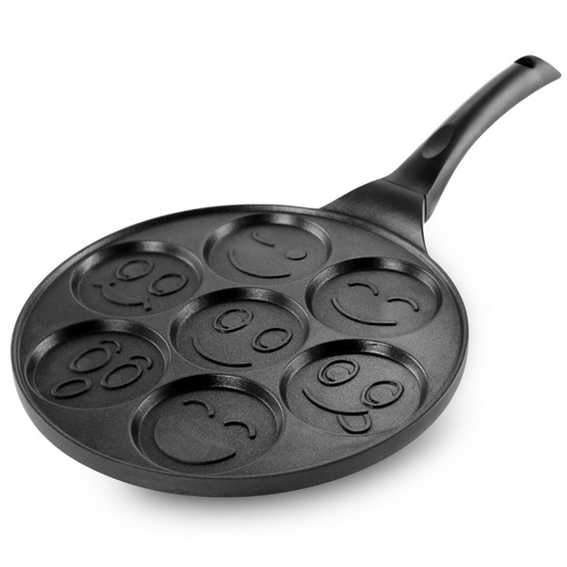 Megachef Happy Face Emoji 10 5 Inch Aluminum Nonstick Pancake Maker Pan With Cool Touch Handle