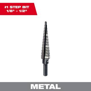 MW 18 in. - 12 in. #1 Black Oxide Step Drill Bit (13-Steps) 48-89-9201