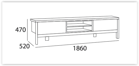 JARVY TV Entertainment Unit 186cm - Natural & Grey