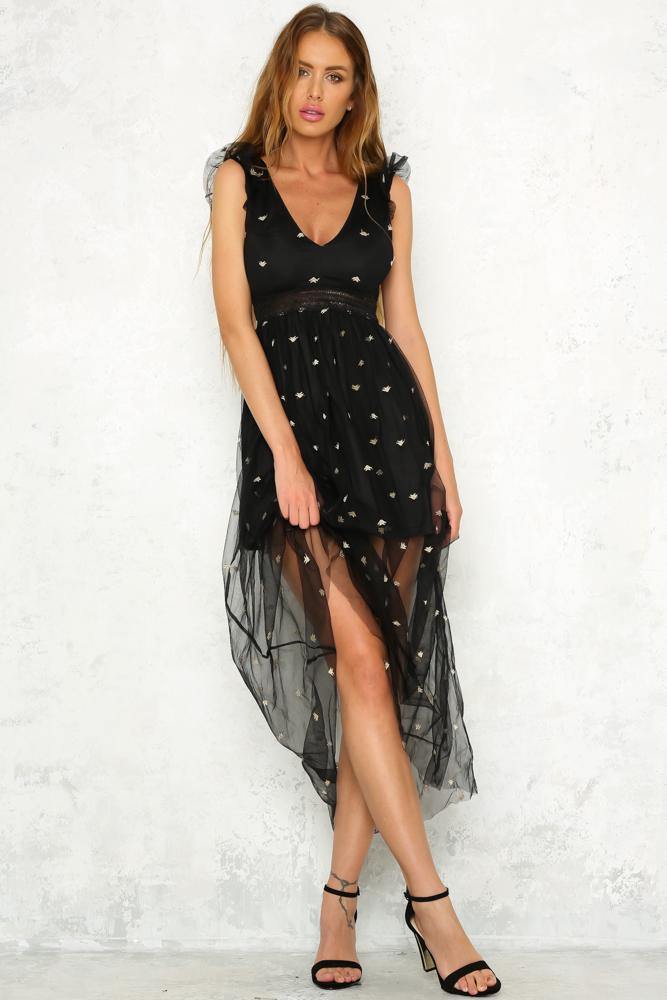 Love Games Maxi Dress Black