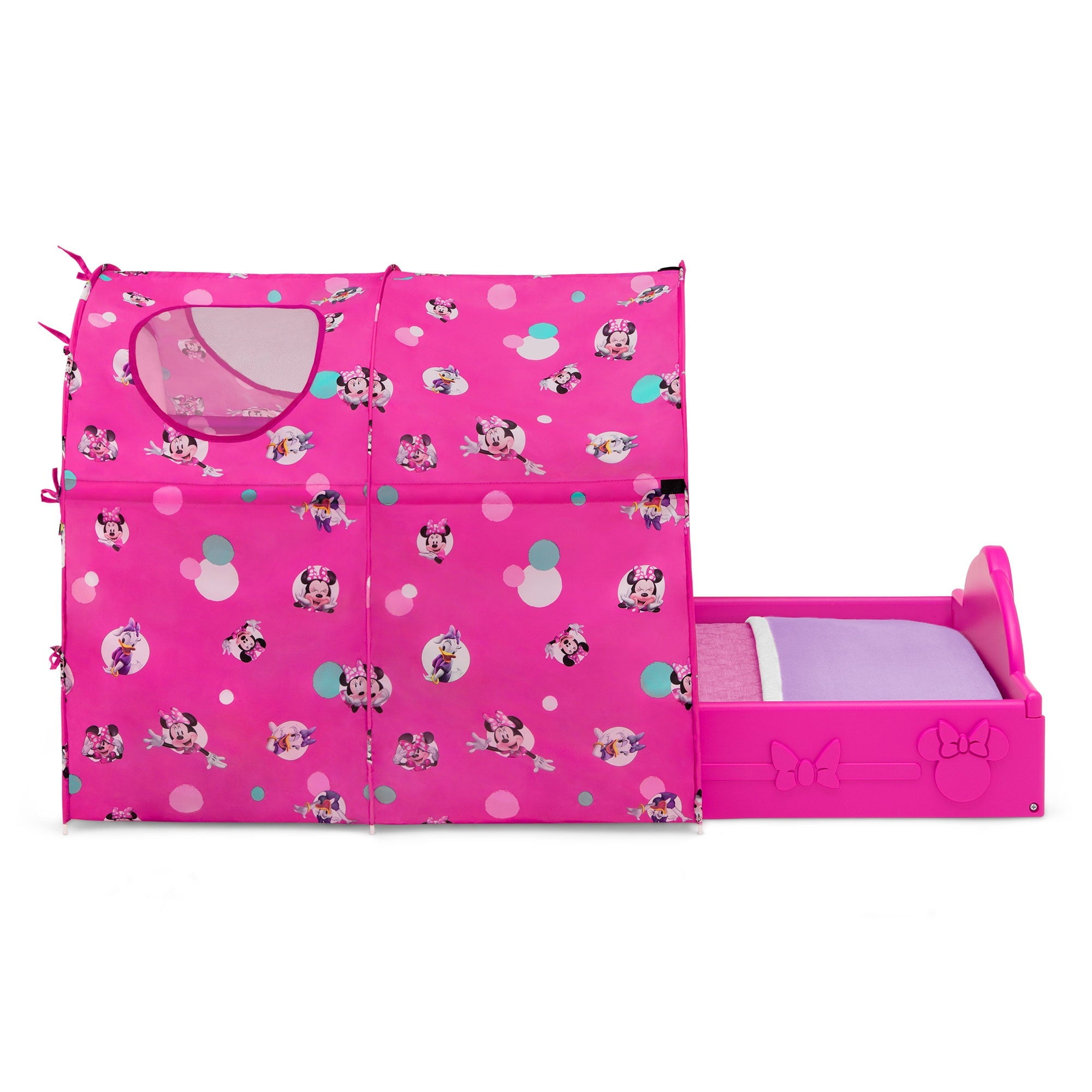 Disney Minnie Mouse Plastic Sleep and Play Toddler Bed with Canopy by Delta Children