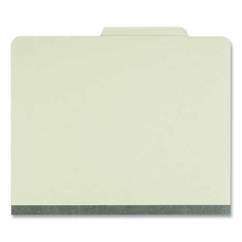 Universal Eight-Section Pressboard Classification Folders， 3 Dividers， Letter Size， Green， 10/Box (10291)