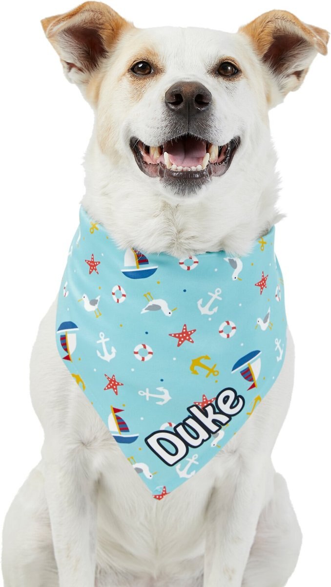 Frisco Nautical Personalized Dog and Cat Bandana