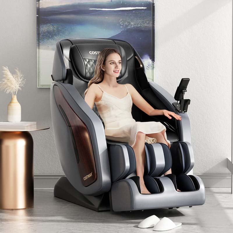 Thai Stretch 3D Zero Gravity Massage Chair Full Body SL Track Massage Recliner with Phone Holder