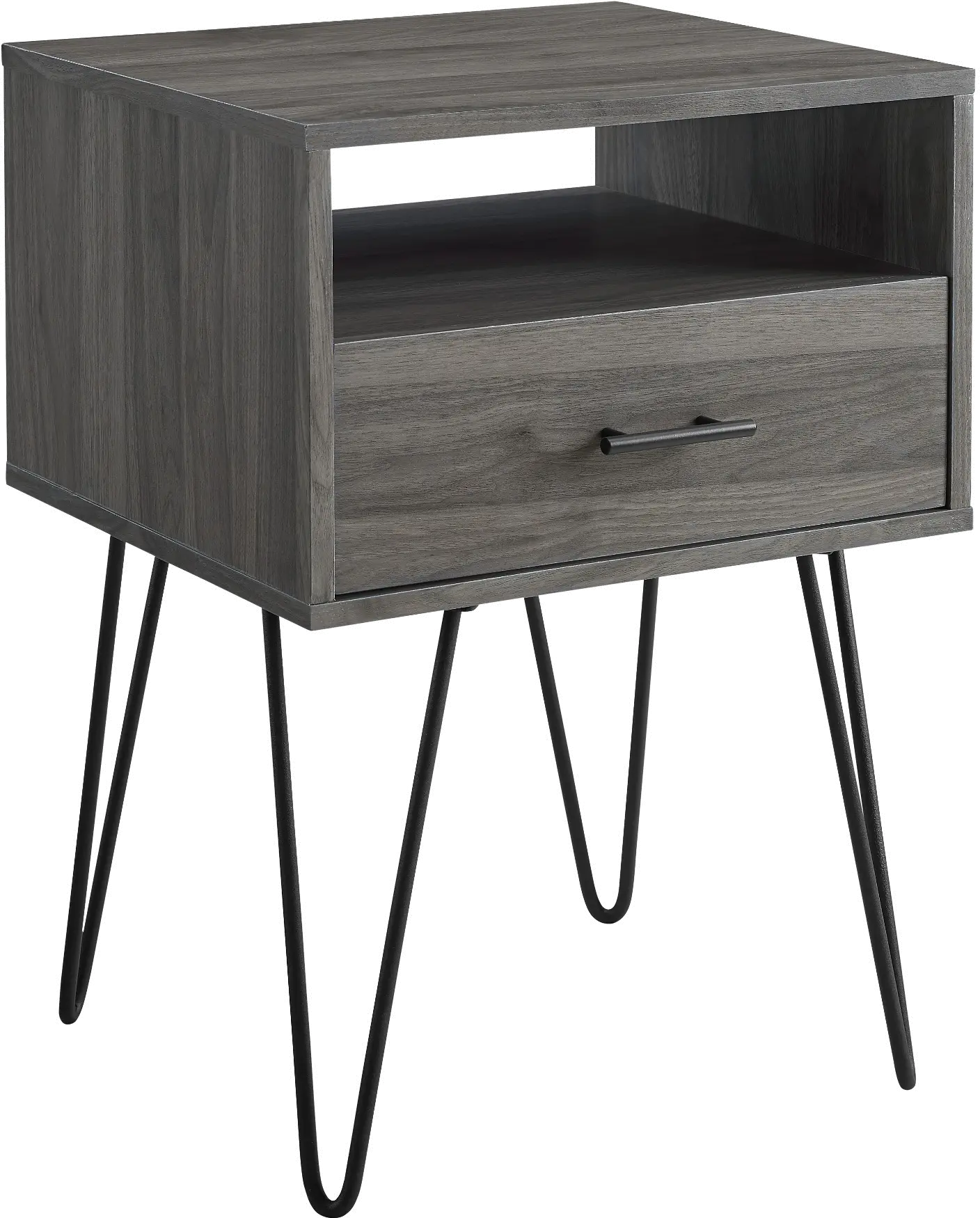 Gray Hairpin Leg Nightstand - Walker Edison