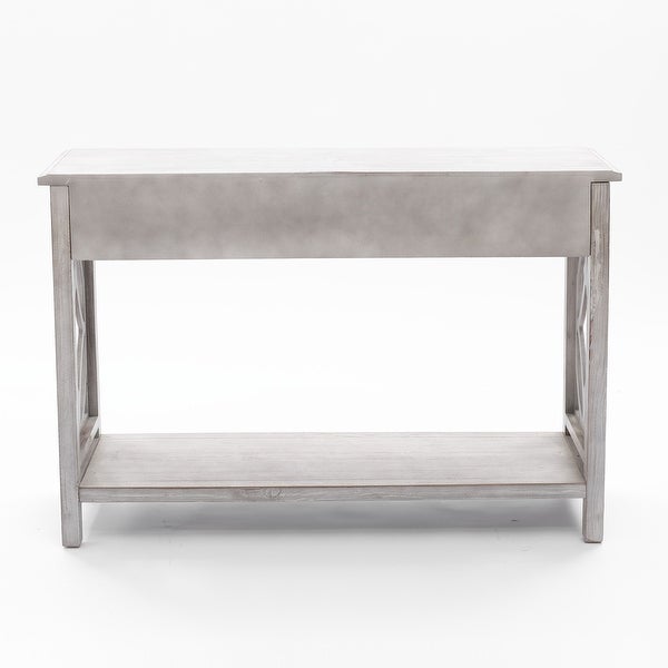 Grey Washed Wood 2-Drawer 1-Shelf Console and Entry Table - 32.7