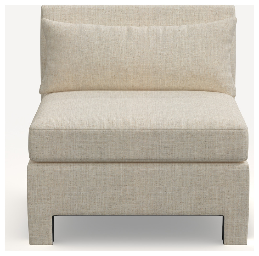 Sylvan Armless Chair  Linen Talc   Transitional   Armchairs And Accent Chairs   by Skyline Furniture Mfg Inc  Houzz