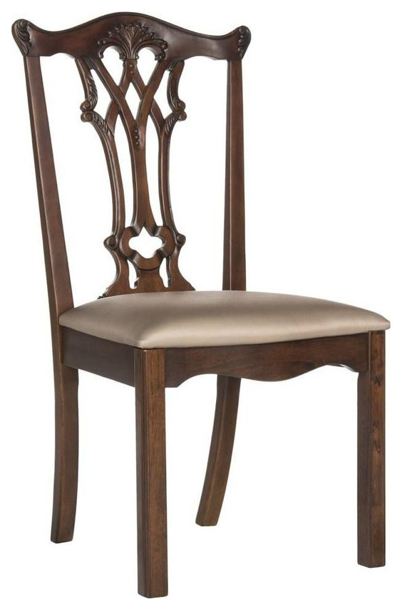 Shara 20  x27 x27Mahogany Chippendale Side Chair Set of 2 Gold / Mahogany   Modern   Dining Chairs   by Virgil Stanis Design  Houzz