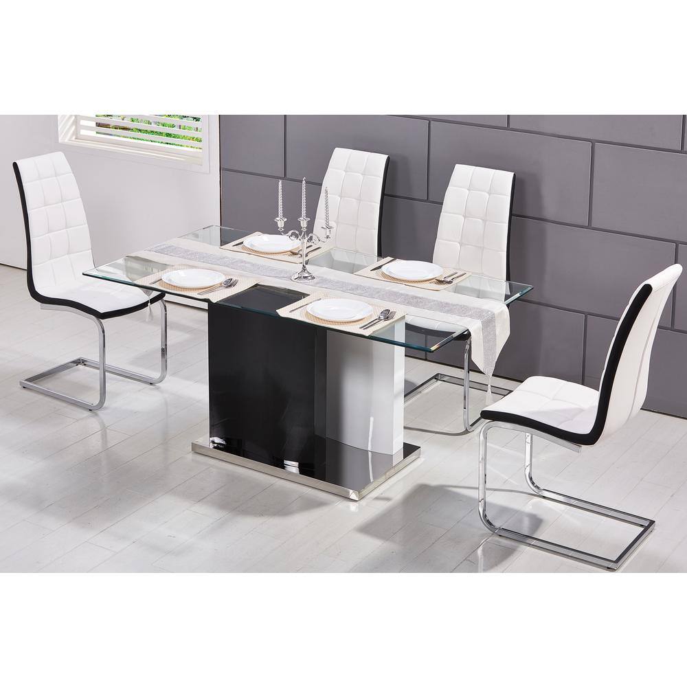 Best Master Furniture Veta 5-Piece White Rectangular Dining Set ME02W5