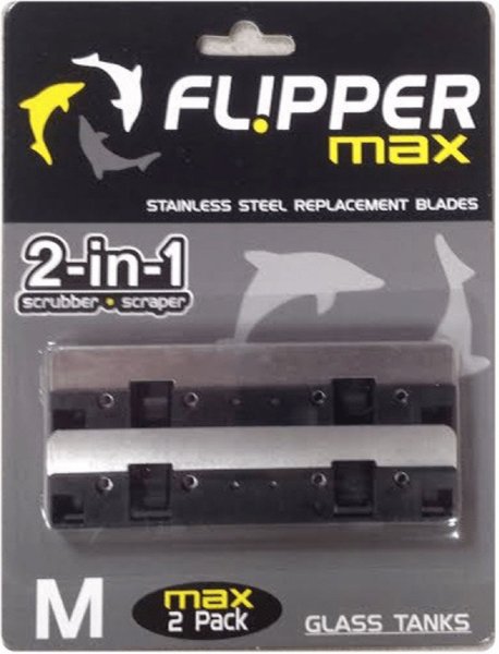 Flipper Max Stainless Steel Replacement Blades Algae Scraper， 2 count