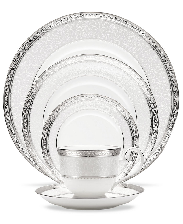 Noritake Dinnerware Odessa Platinum  5 Piece Place Setting