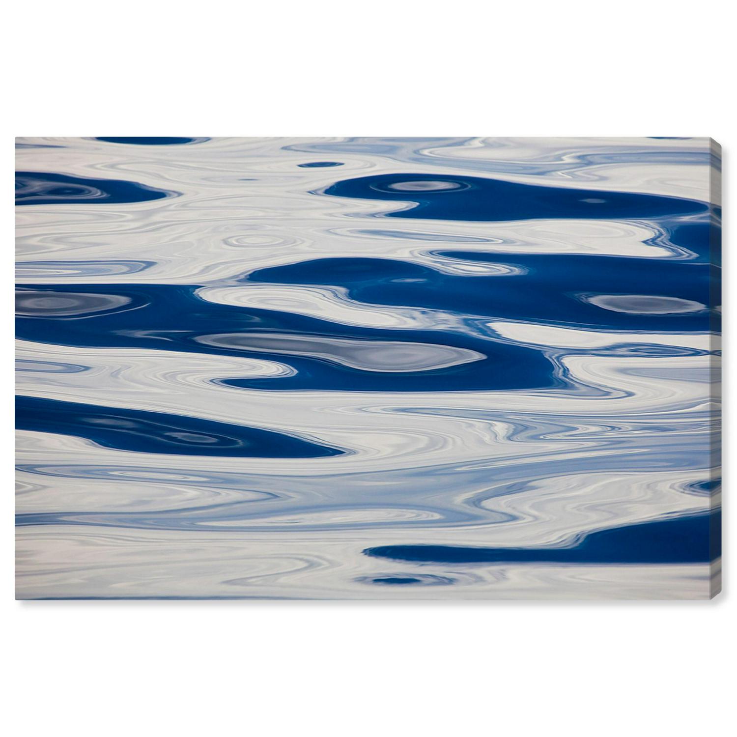 Runway Avenue Nautical and Coastal Wall Art Canvas Prints and#8216;Ocean Surface Abstract by David Fleetham Coastal  Blue， White