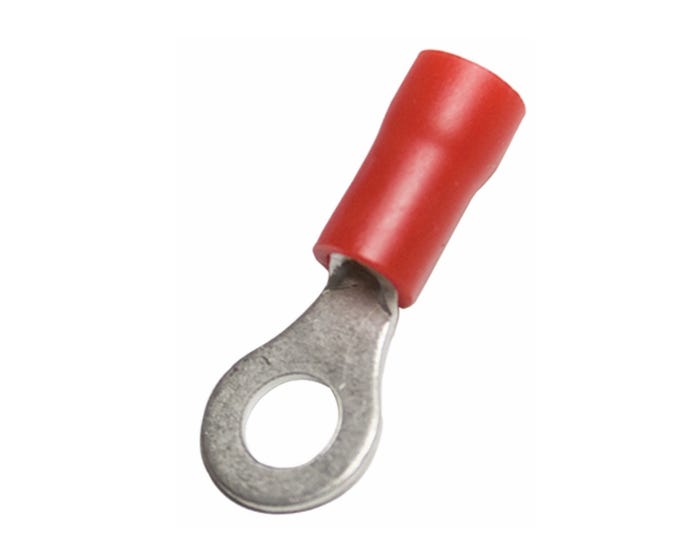 Uriah Products 22-18 AWG #8 Stud Red PVC Ring Terminal， 20 Pack - UA610300