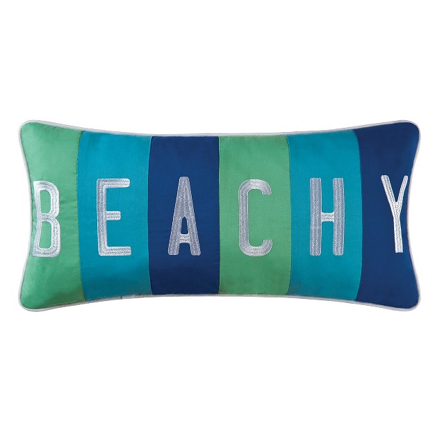 X 24 quot Beachy Embroidered Pillow