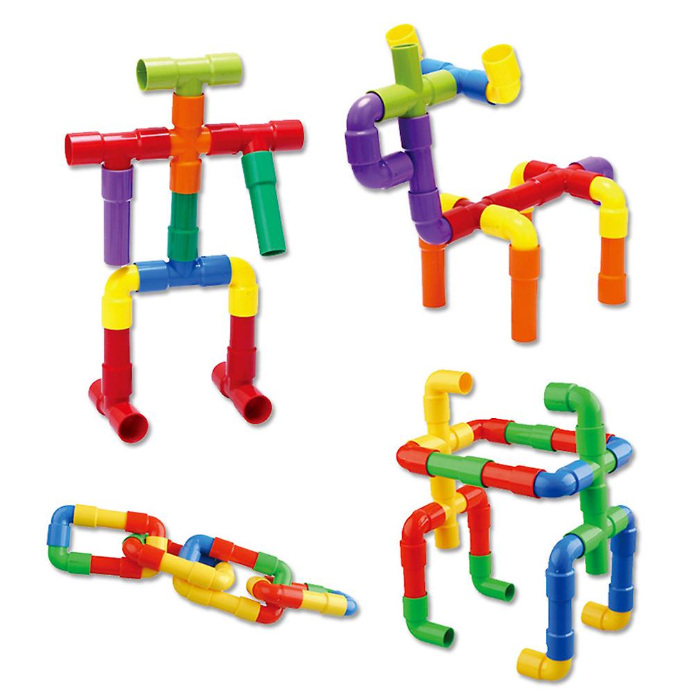 Colorful Pipe Building Blocks Toys Children DIY Assembling Pipeline Tunnel Block Model Toys Kids Gift