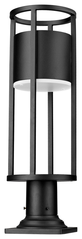 Luca 1 Light Outdoor Pier Mounted Fixture Lighting  Black   Transitional   Deck Lighting   by Ownax  Houzz