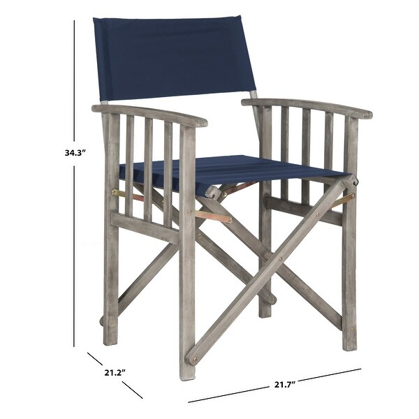 SAFAVIEH Outdoor Living Laguna Navy Director Chair (Set of 2)