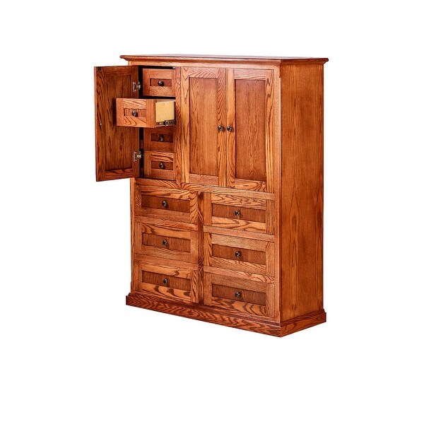 Mission Wood 10-drawer Armoire - 46w x 60h x 18d - - 26040908