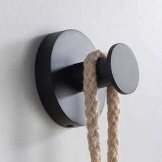 KRAUS Elie Bathroom Robe and Towel Hook in Matte Black KEA-18801MB