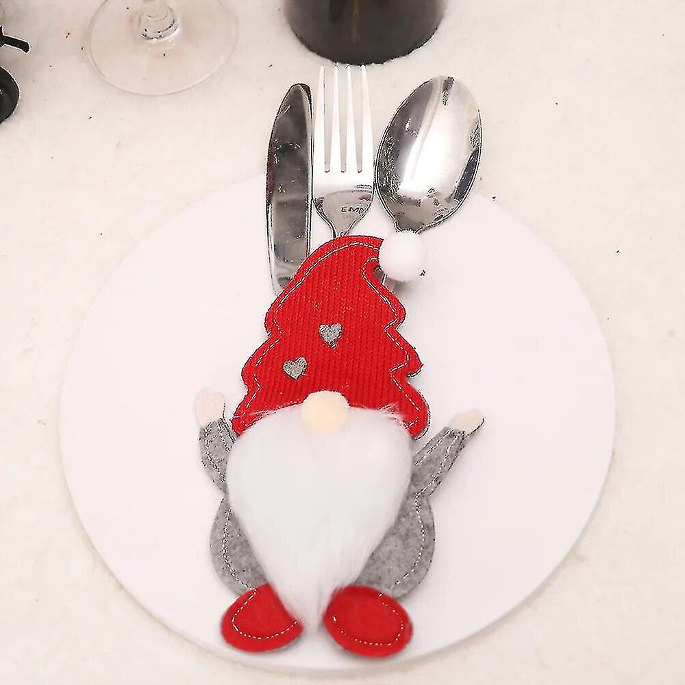 Cutlery Bag Tableware Decor Cartoon Tableware Covers Easter Decoration Washable 2023 Tableware Holder Bag Reusable A02 Christmas